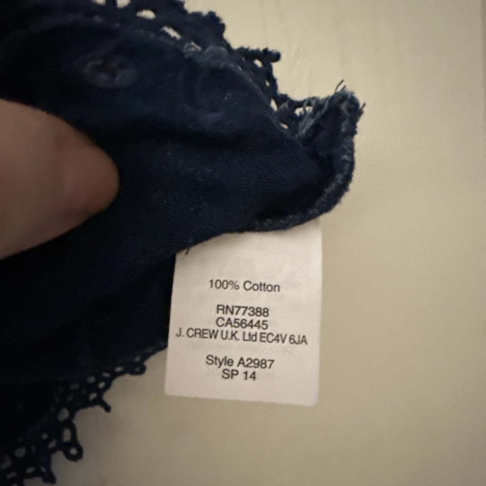 Madewell Navy Lace Hem Tank Top - Picture 7 of 7
